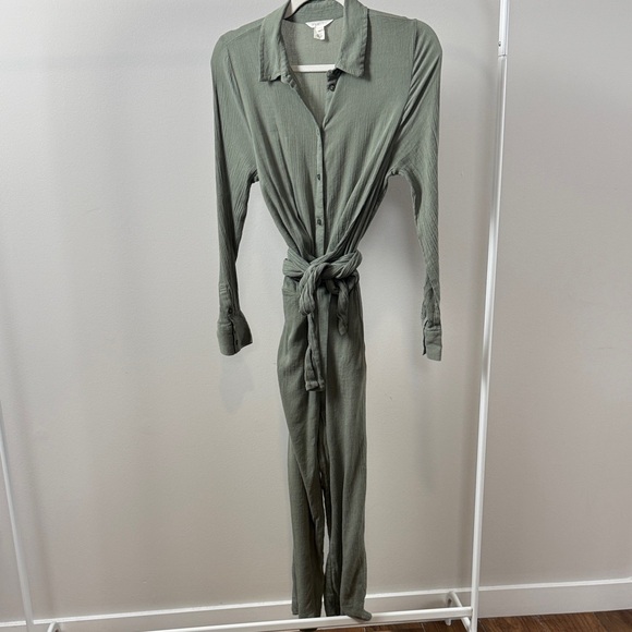 Caslon Pants - Caslon Olive Muslin Cotton Jumpsuit (XXS)